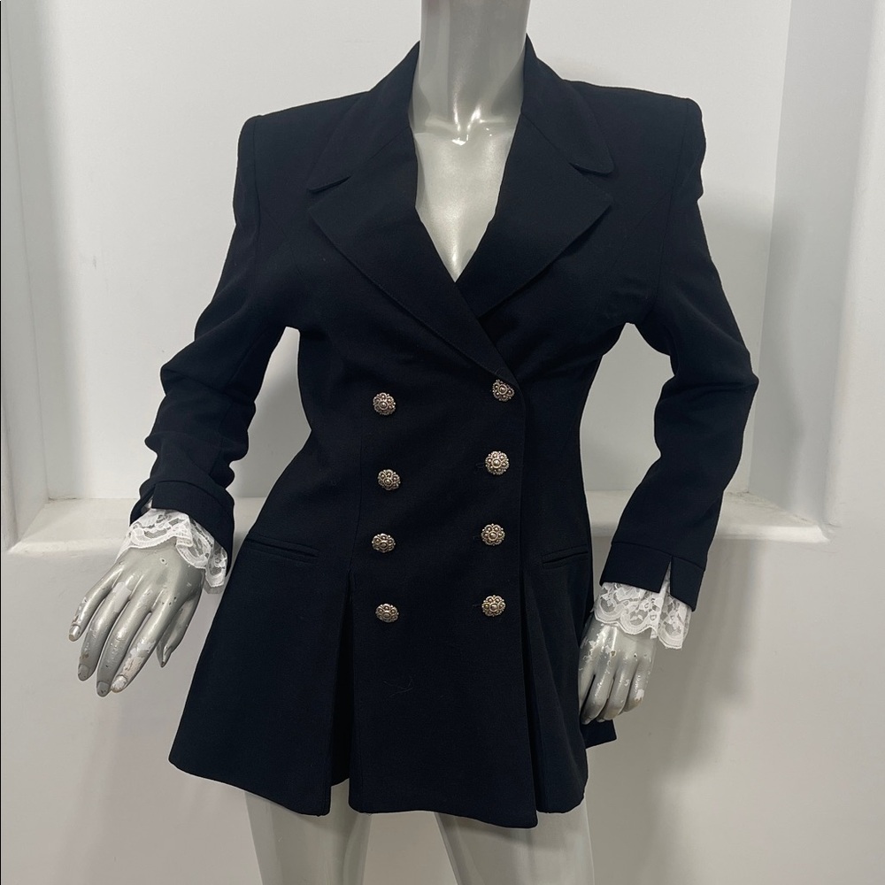 Vintage 1980’s Made in USA Tailored black Double-Breasted Women's Blazer Size S